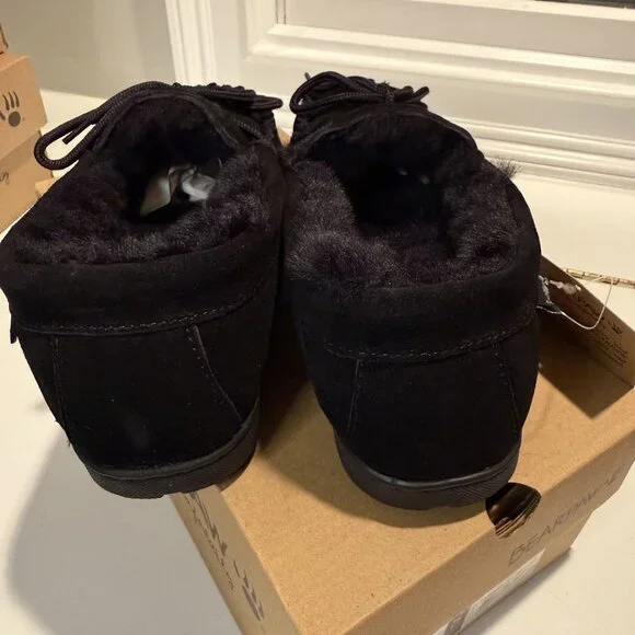BEARPAW Mindy Genuine Sheepskin Fur Lined Moccasin Black Women's Size 8 NEW [jb] - Picture 11 of 11